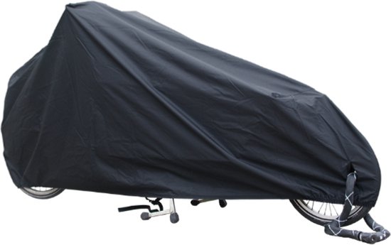 MULTIBROS Lastenfiets beschermhoes – Waterdichte afdekking voor 2-wielige lastenfietsen zoals Urban Arrow, Babboe Curve, Lovens – 300D polyester, UV- bescherming, met slotgaten & tas