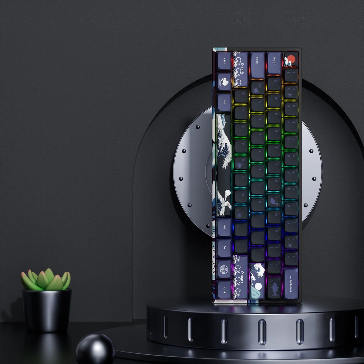 GG M61 Kanagawa - Mechanisch Gaming Toetsenbord - Draadloos - RGB - Gateron Yellow thumbnail 5