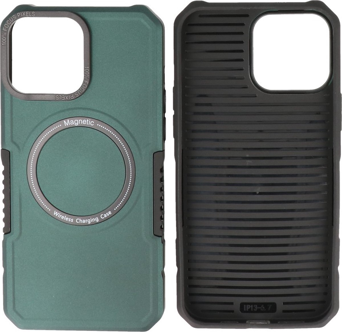 iPhone 14 Pro MagSafe Hoesje - Shockproof Back Cover - Donker Groen