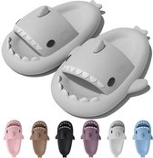 Geweo Shark Slippers - Haai Slides - Haaien Badslippers - EVA -Lichtgrijs - Maat 3738