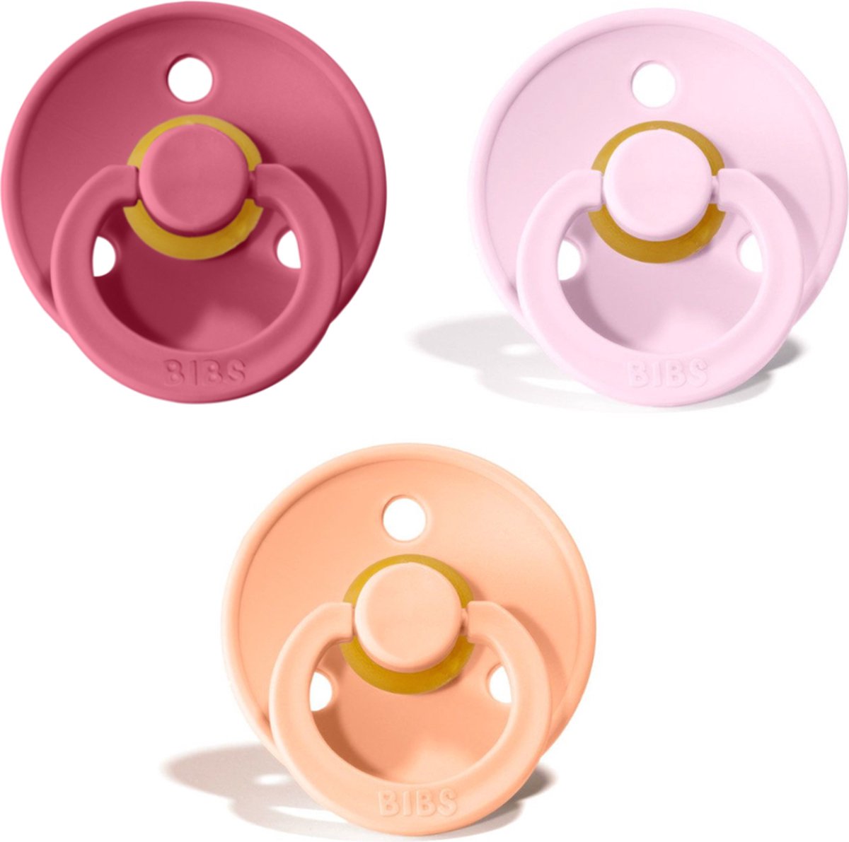 Goedkoopste Bibs fopspeen - maat 2 6-18 maanden - 3 stuks - Coral, Peach, Baby Pink