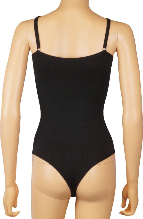 J&C Corrigerende dames body stringmodel met verstelbare bandjes Zwart -  maat S/M | bol