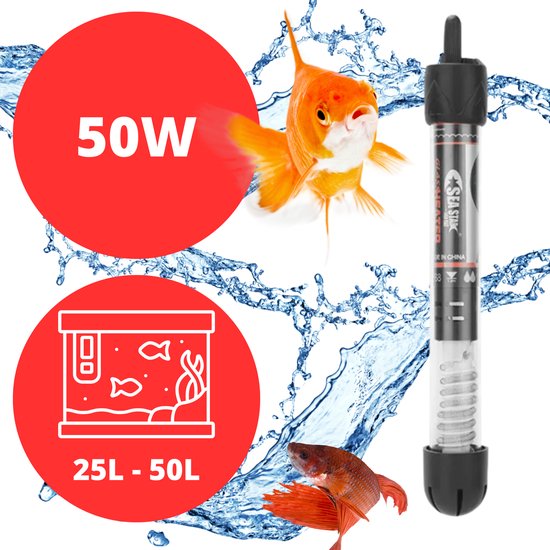 SeaStar Aquarium Verwarming 50W - Verwarmingselement - Heater - Warmte Element - 25-50L
