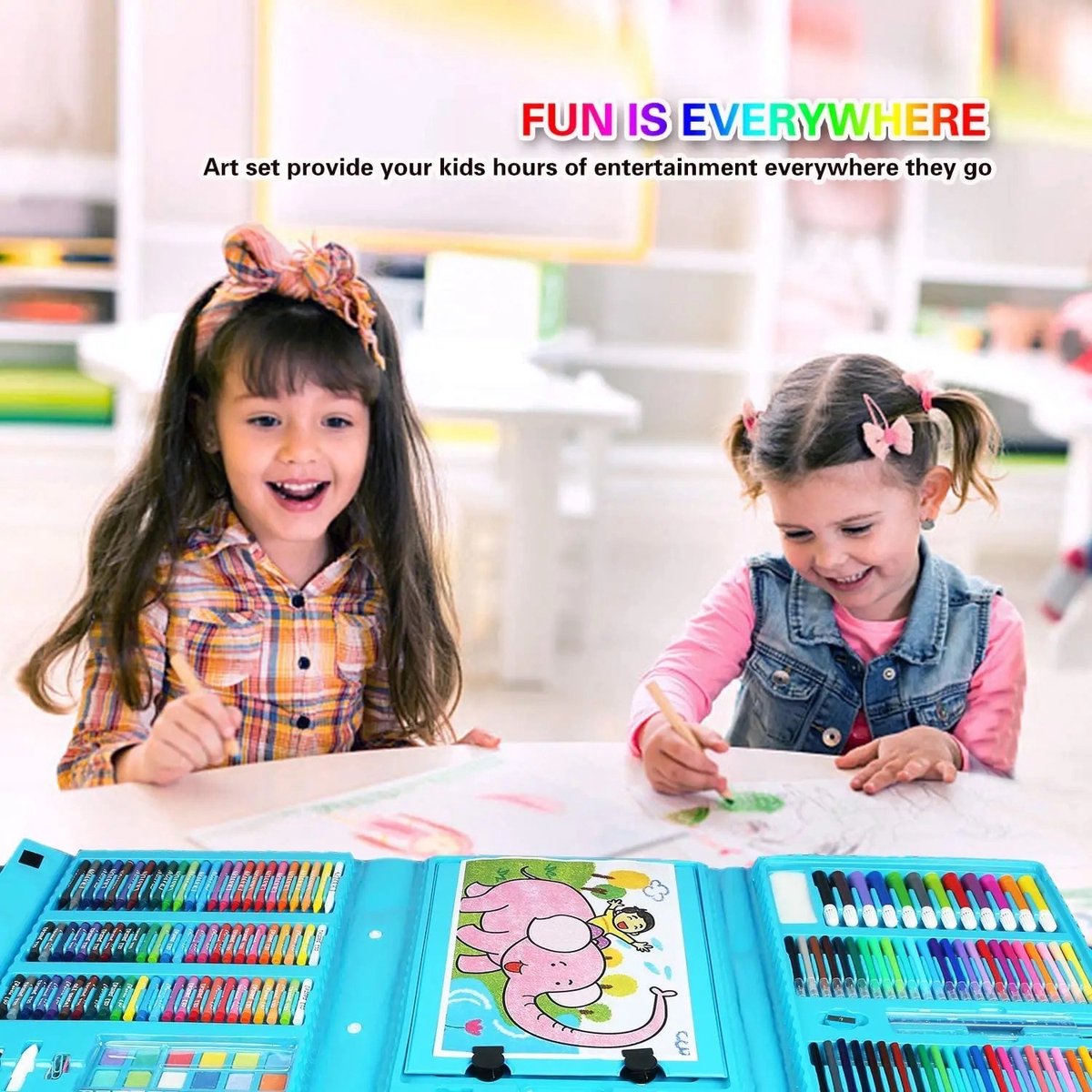 208 pièces Kit de peinture pour enfants avec mallette de peinture