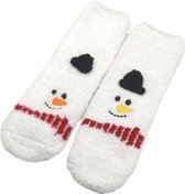Sokken Fluffy - Sneeuwpop met Hoed - Katoen - Uniseks - Schoenmaat 35-40