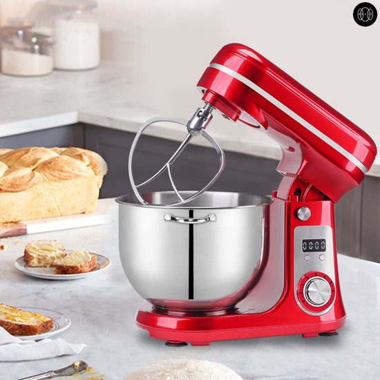 Boze® Deegmachine - Deegmixer - Kneedmachine - Rood/6L/3 Kopstukken/Biolomix van Boze — afbeelding 5