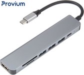 USB-C Hub - 7 in 1 - Docking Station - HDMI - USB 3.0 - Micro- SD - USB adapter splitter - Grijs - Provium
