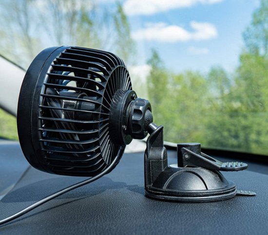 Ventilateur de voiture - 4,5 pouces - 12V - Avec ventouse
