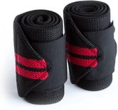 Go Go Gadget - 2 bracelets de qualité Premium pour Fitness professionnel, Musculation, dynamophilie, crossfit et Yoga - Rouge et Zwart - Élastique et renforcement - Protection du poignet et bandage