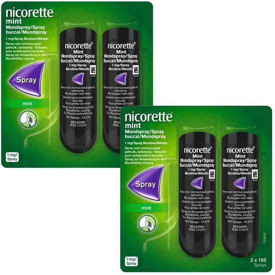 Nicorette Mondspray Mint Duo 1mg - 4 x 150 Sprays