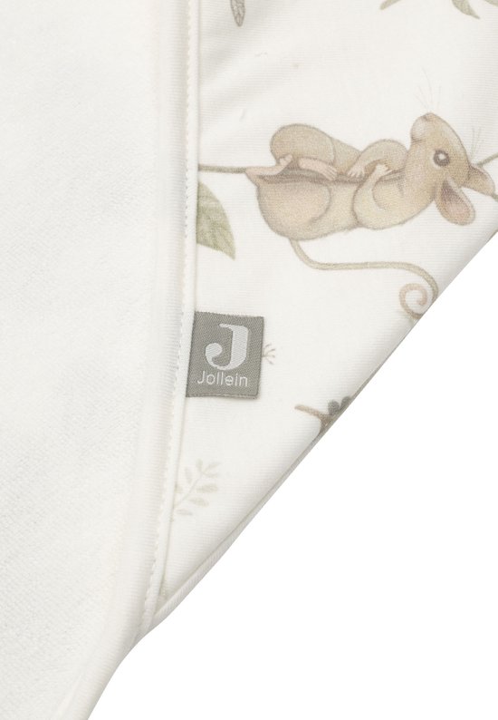 Jollein - Badcape 75x75cm - Baby Handdoek met Badcape, Omslagdoek, Badponcho - Dreamy Mouse van Jollein — afbeelding 4