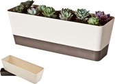 Vendow Box Plantenbak, kunststof rechthoekige plantenbak, bloempotten met schotel voor Windowsill Garden Balkon Indoor Outdoor, 30,5 × 8,5 × 8,5 × 8,5 cm