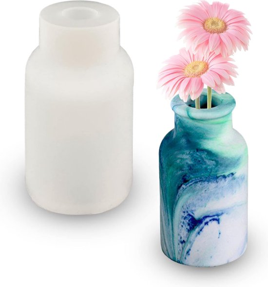 Moule en silicone en résine époxy pour vase DIY , moules en résine, vase en silicone en résine époxy, moules pour la fabrication de porte-stylos, vases, bouteilles en cristal, bouteilles de rangement et ornements décoratifs