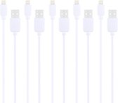 5 STKS HAWEEL 1 m hoge snelheid 8 pins naar USB Sync en oplaadkabel Kit, voor iPhone XR / iPhone XS MAX / iPhone X & XS / iPhone 8 & 8 Plus / iPhone 7 & 7 Plus / iPhone 6 & 6s & 6 Plus & 6s Plus / iPad (wit)