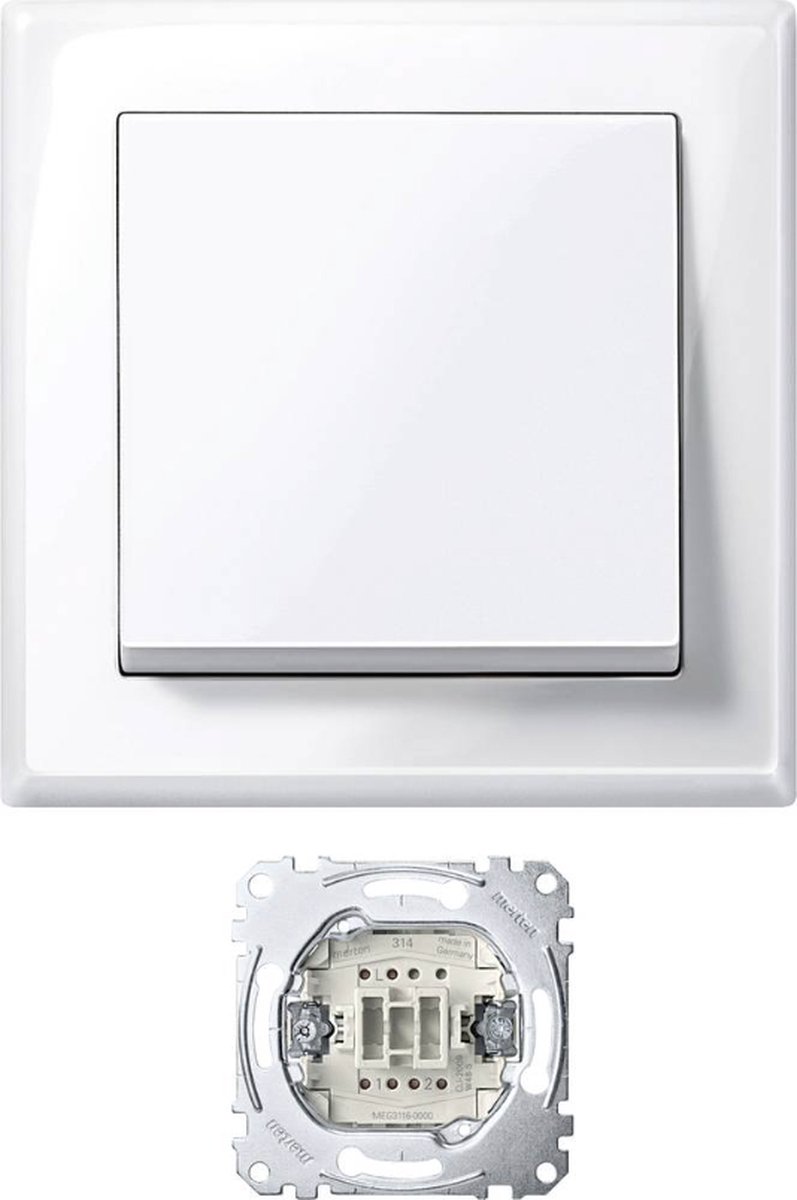 Merten MEG3341-1419 Wisselschakelaar System M - Polar-wit - Breedte: 161 mm, diepte: 32 mm, hoogte: 161 mm (1 stuk)