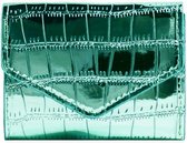 Portefeuille Croco - Vert | 11x9x1xcm | Simili cuir | Mode Favorite