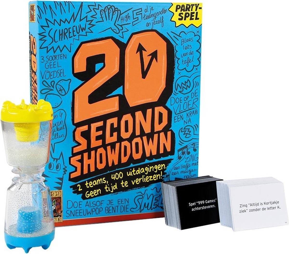 999 Games - 20 Second Showdown - Partyspel - 2 teams, 400 uitdagingen - Actiespel - Gezelschapsspel - Nederlandstalig - Klein cadeautje — afbeelding 4