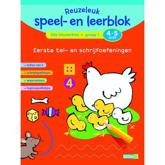 Reuzeleuk speel- en leerblok Tel- en schrijfoefeningen (4-5  ... - cover