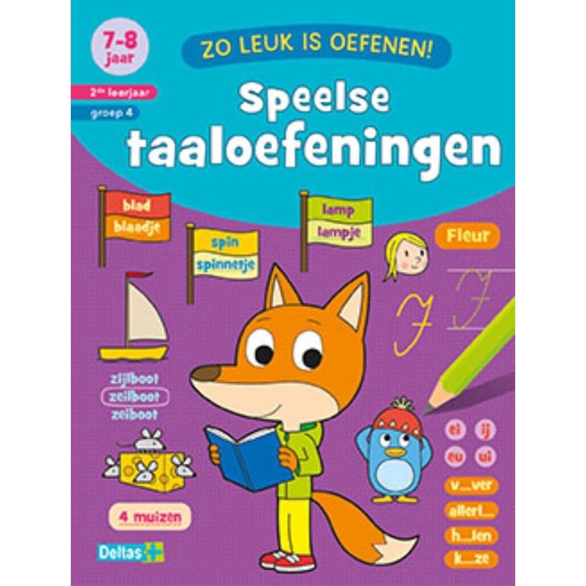 Omslag van 7-8 jaar 2de leerjaar groep 4 speelse taaloefeningen