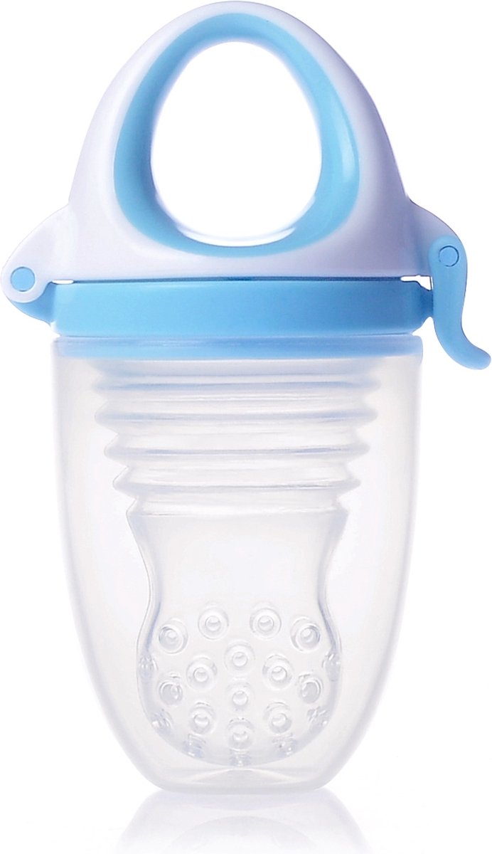 KidsMe Food Feeder Plus fruitspeen & sabbelzakje voor baby - Blauw