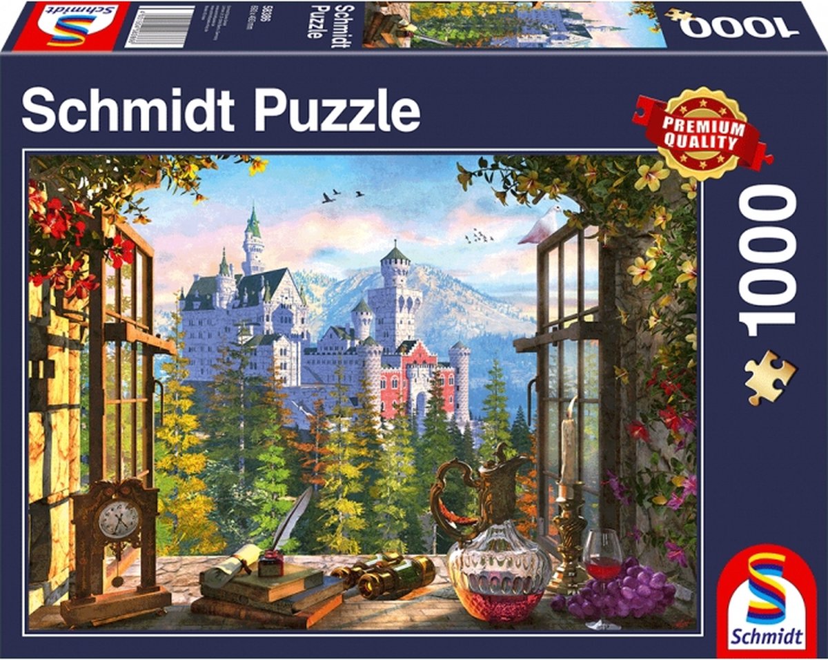 Schmidt Uitzicht op het sprookjeskasteel, 1000 stukjes - Puzzel - 12+