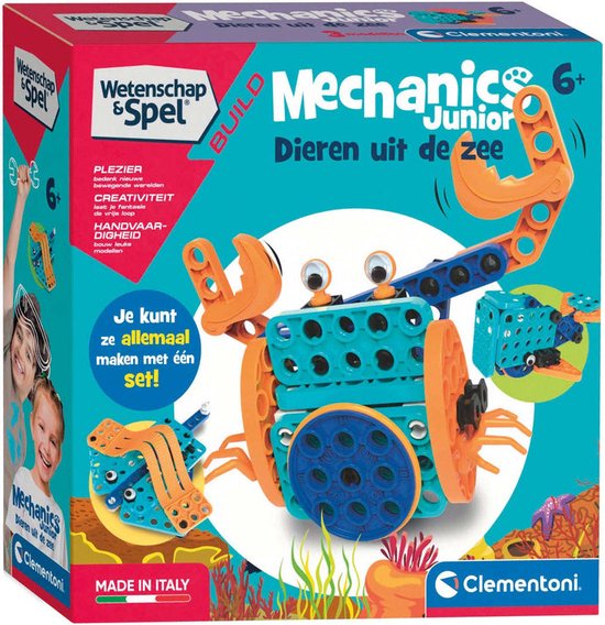 Mechanica - Clementoni Wetenschap & Spel Mechanica Junior - 130+ Onderdelen! - Zeedieren - Meccano - Cadeautip!