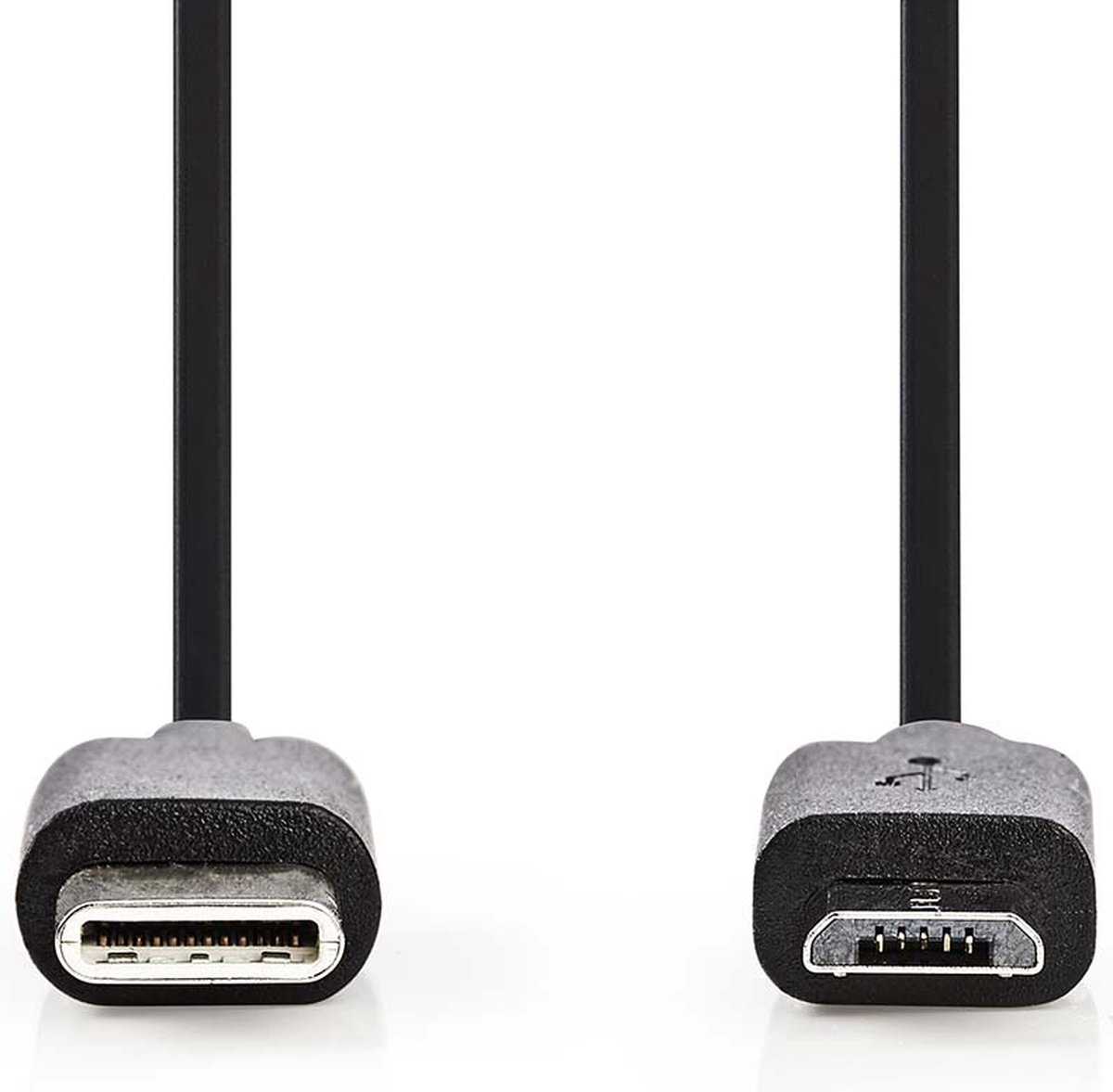 USB 2.0-Kabel | Type-C Male - Micro-B Male | 1,0 m | Zwart