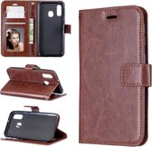 Étui LuxeBass adapté pour Samsung Galaxy A40 - Bookcase marron - étui portefeuille - bibliothèque - couverture de livre - étui de livre - couverture de livre