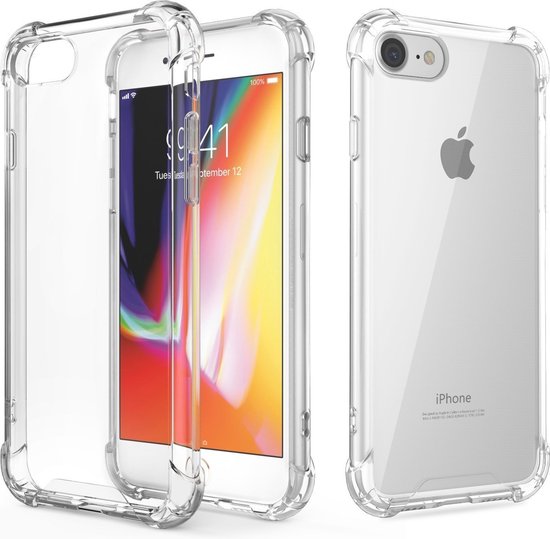 Coque LuxeBass adaptée pour Iphone 7 plus coque en siliconen hoesje / iphone 8 plus Coques en Siliconen / Dos transparent iPhone 7 / 8 plus avec coins coupés / Anti-choc
