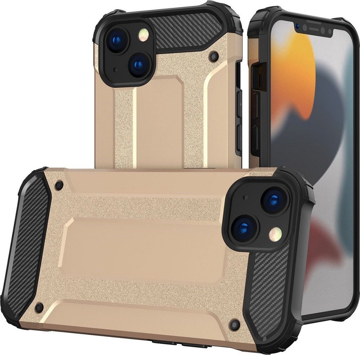 LuxeBass Hoesje geschikt voor Apple iPhone 14 Plus - RoseGoud - Armor case