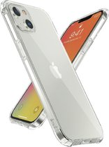 LuxeBass Siliconen hoesje geschikt voor Apple iPhone 13 - Transparant - Antishock - Bumper case - telefoonhoes - gsm hoes - telefoonhoesje
