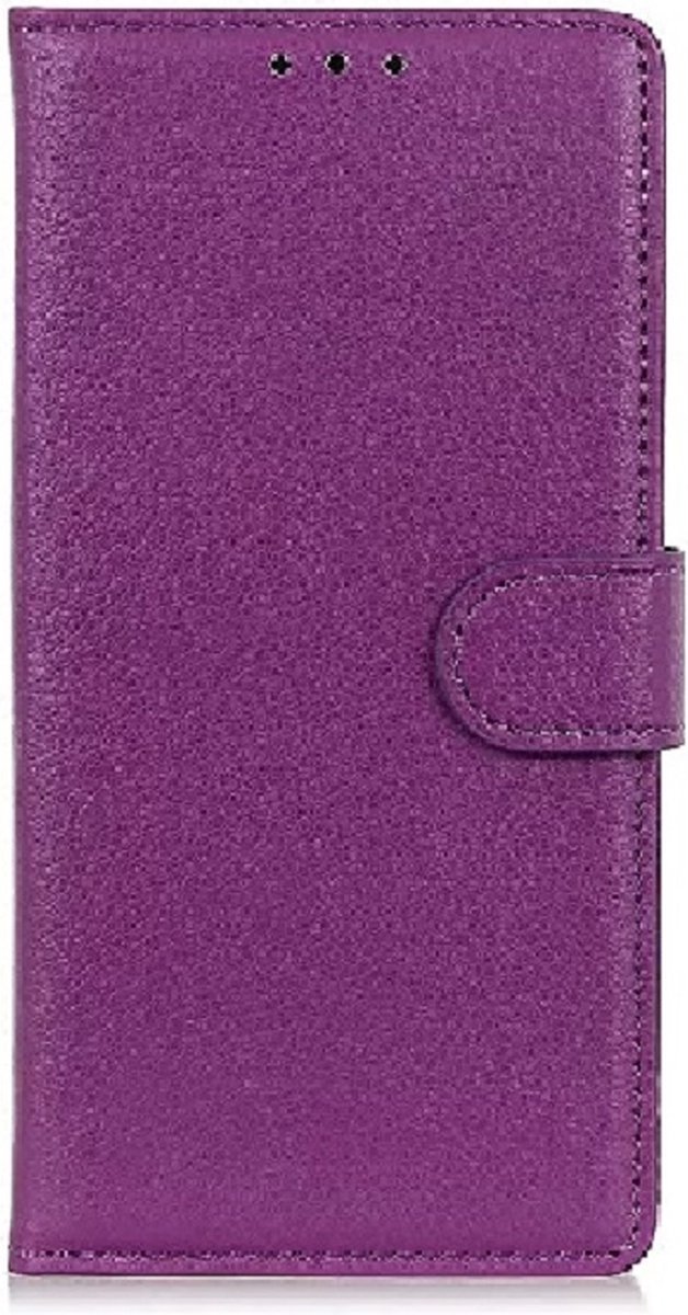 LuxeBass Hoesje geschikt voor Motorola Moto E32 - Boekhoesje met kaartvakken - Aubergine gsm hoesje - telefoonhoes - telefoonhoesjes
