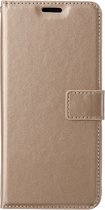 LuxeBass kunstleren book case voor Xiaomi Redmi 12C | goud | 3 pasjeshouder | IP55 | valprotectie 1m | voor- & achterkant bescherming | verstelbaar