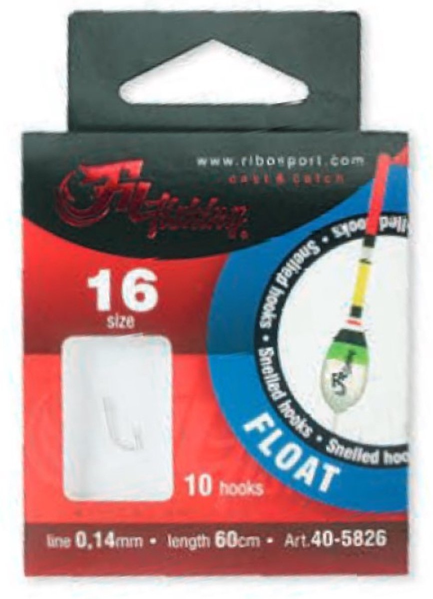 Snelled Hooks 'Float' - Haakmaat #12 - 0.16mm - 60cm - 10 stuks - Feeder & Witvis Onderlijnen - Dobber onderlijn