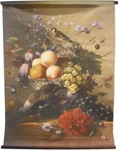 Wall art fruit met bloemen 117x147 cm | Meubelplaats
