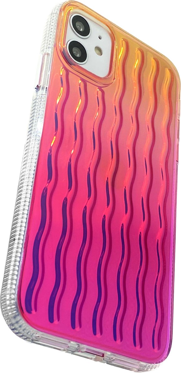 REBUS - Hoesje voor iPhone 11 (6,1 inch), Season Vibes [polycarbonaat], glinsterend kuikenontwerp met golven, schokbestendig hoesje (Summer)