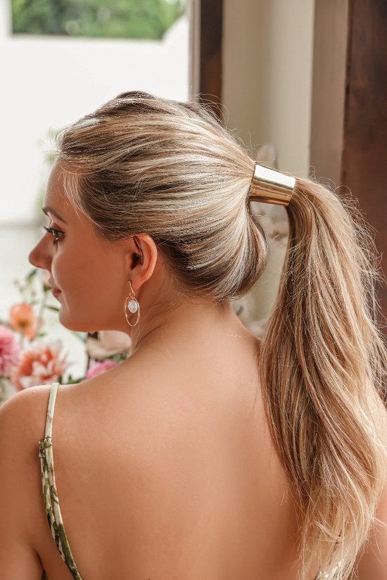 Fliex à cheveux - manchette de hair en métal - support de queue de cheval - or