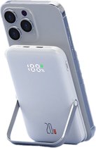 Provice® Magsafe Powerbank 10.000 mAh - Voor iPhone 12 / 13 / 14 - Draadloos Opladen - Met Standaard - Wit
