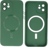MagSafe Hoesje - Backcover met Camera Beschermer voor de iPhone 11 - Donker Groen