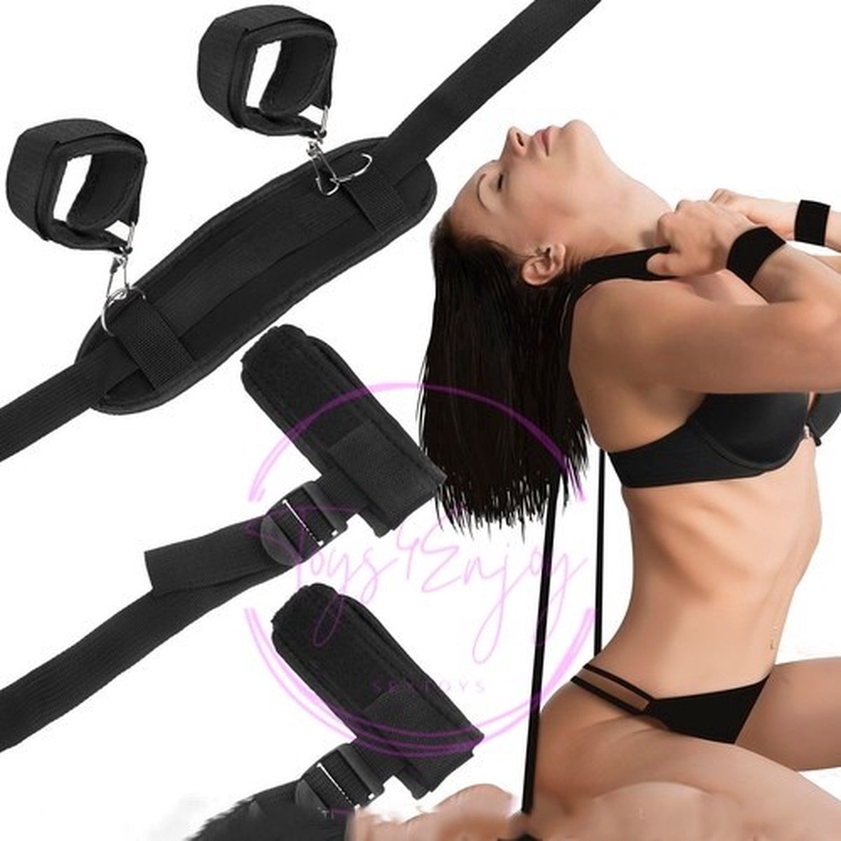 Goedkoopste BDSM set - sex toys - handboeien seks - seksspeeltje - vastbinden- zwart, Toys4Enjoy
