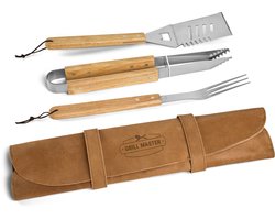 BBQ set - Vierdelige Barbecue set - Leren hoes 