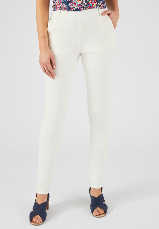 Foto: Damart broek met platte buik effect in katoen met bi stretch dames wit 42