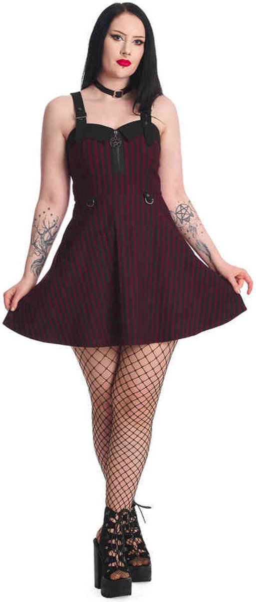 Banned - Spooky Nightwalks Korte jurk - 2XL - Bordeaux rood