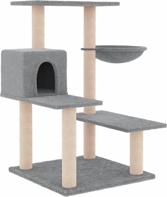 Foto: Vidaxl kattenmeubel met sisal krabpalen 82 5 cm lichtgrijs