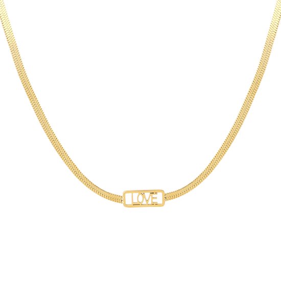 Michelle Bijou - Damesketting - Slangenschakel - LOVE - Goud