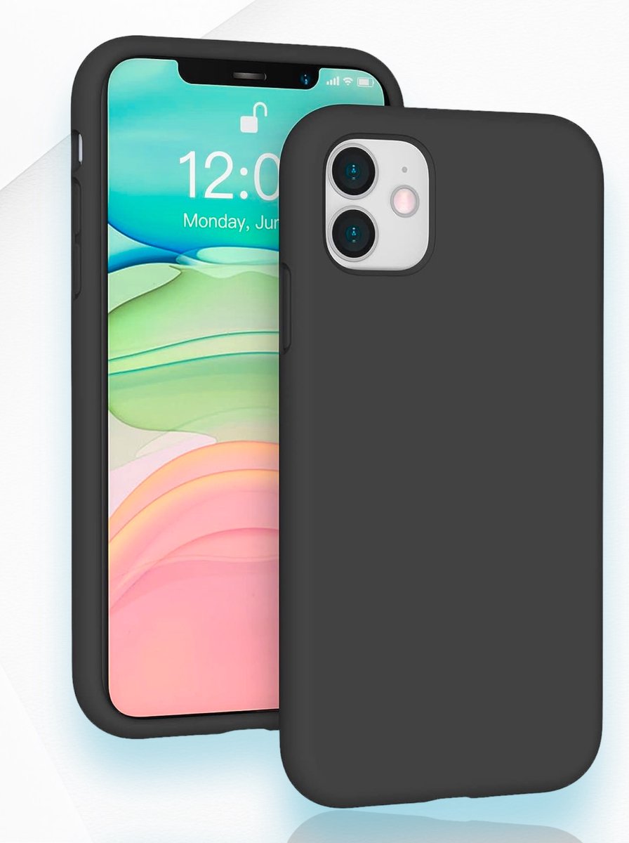 iPhone 11 hoesje Silicon Zwart - iPhone 11 Zwarte Silicon Case - Maximaal Stevig Hoesje van Premium Kwaliteit.