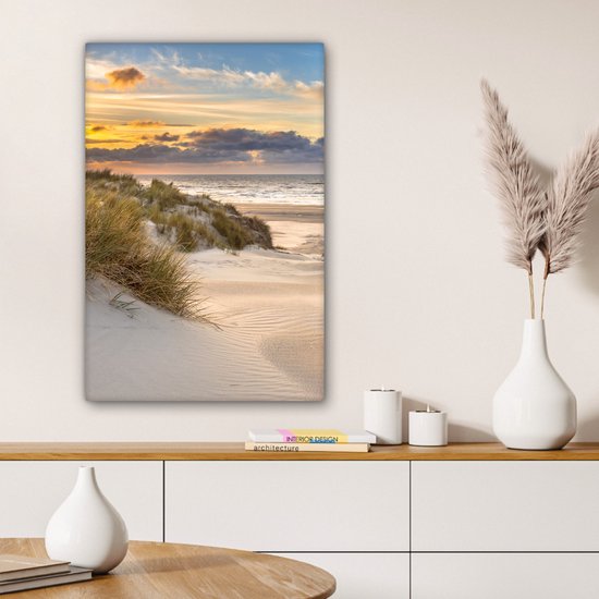 Tableau sur toile - Plage et mer 40x60 - Accessoires décoration chambre dunes - Tableaux plage salon - Décoration murale chambre - Décoration murale - Décoration murale murale intérieur - Décoration maison - Accessoires de maison