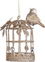 Goodwill Boule de Noël Oiseau sur Cage Goud 10 cm