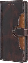 Coque iPhone 15 Pro - Bookcase - Porte carte - Portefeuille - Simili cuir - Marron