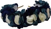 Jessidress® Stijlvolle Diademen Haarbloemen Dames Hoofdband Luxe Haar diadeem met bloemen Haarband Bruids - Donker Blauw